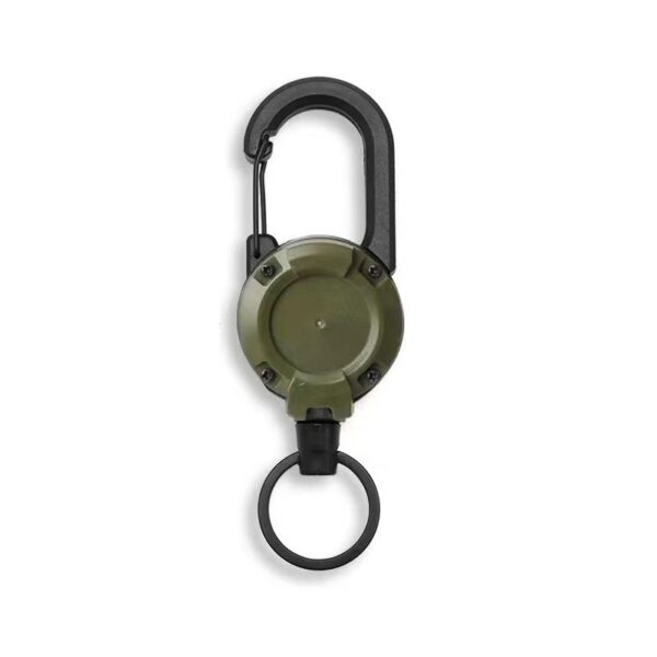 Breloc cu carabinieră și cablu retractabil, verde militar Breloc cu carabinieră și cablu retractabil, verde militar